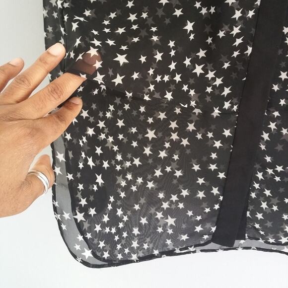 RED Saks Fifth Avenue Sheer Shirt Size Small - Picture 4 of 8